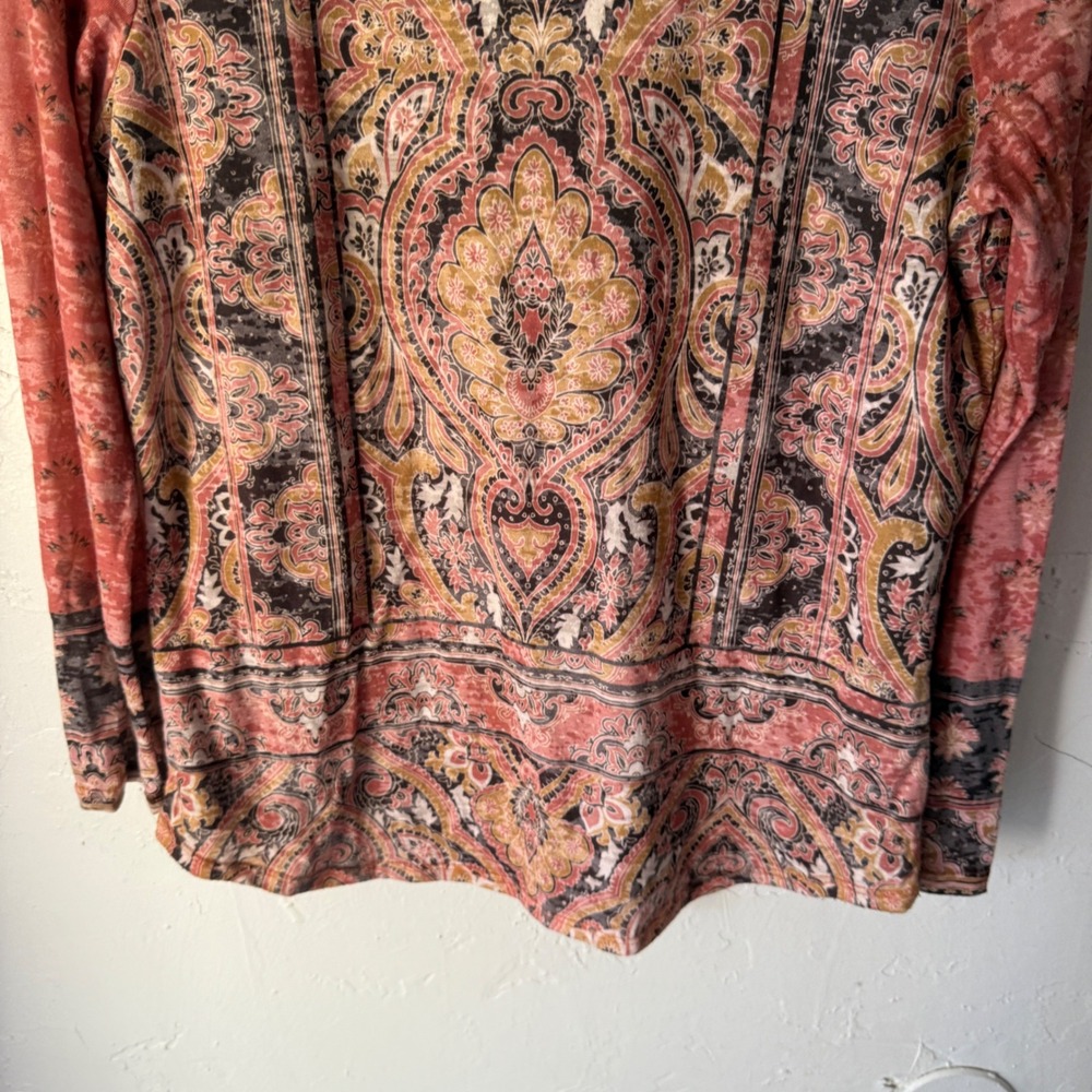 Coldwater Creek Womens Paisley Print Long Sleeve Knit Top Blouse Size S - Picture 5 of 8